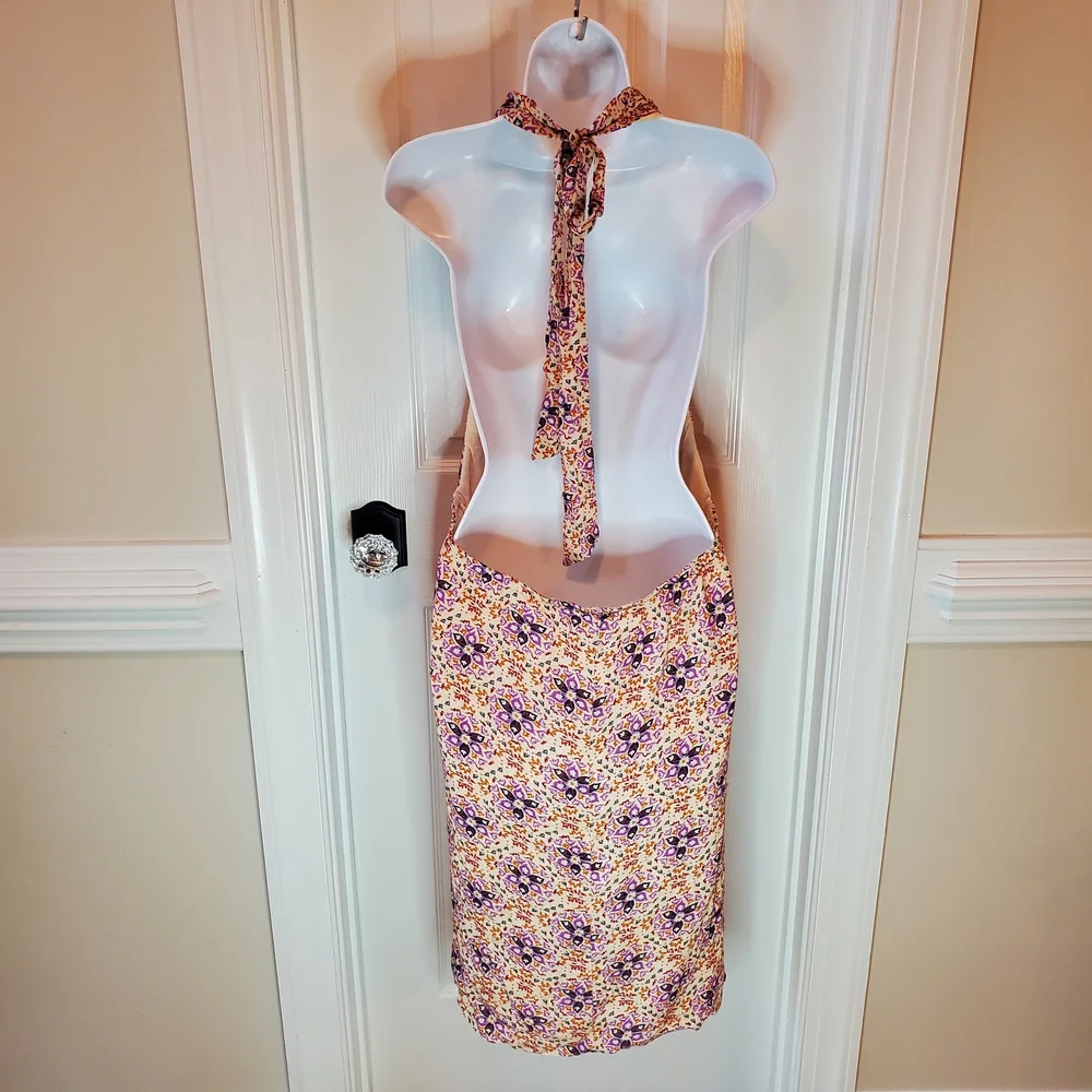 Free People- Multicolor- Halter Backless Dress -Sz. XL - Picture 3 of 9